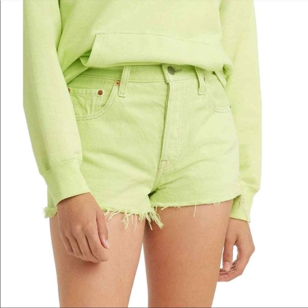 Levi’s Neon Green Cutoff Shorts